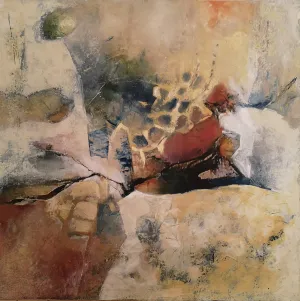 Nr. 220, Öl auf Papier (Print) auf Holz, 60x60 cm
