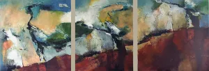 Nr. 233, Öl auf Papier (Print) auf Holz, 60x176 cm