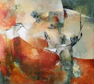 Nr. 239, Öl auf Papier (Print) auf Holz, 50x60 cm
